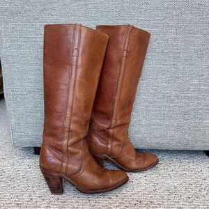Vintage Frye Tan Leather Tall Campus Boots